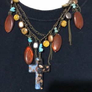 Cross necklace & earrings